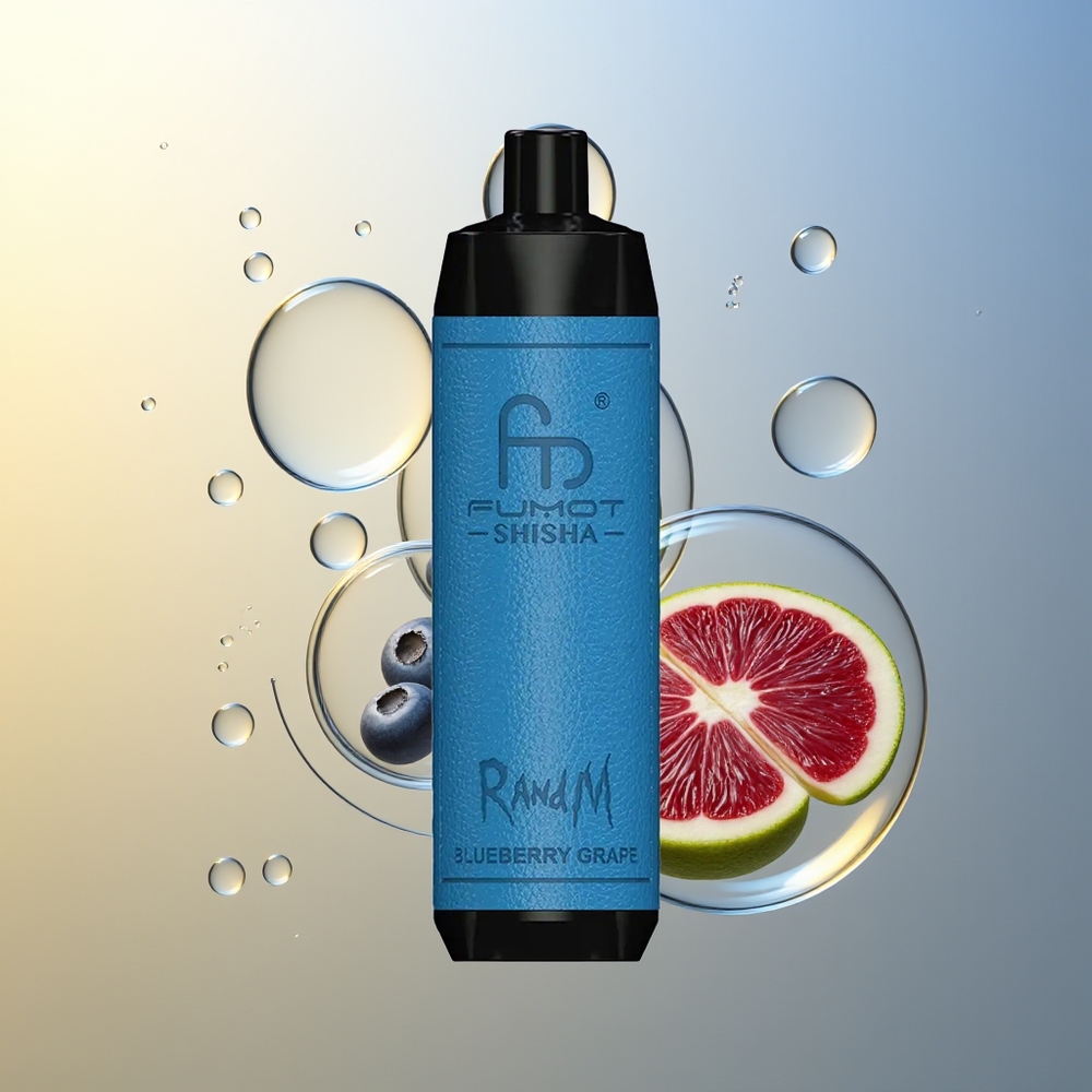 RandM Fumot Shisha 10000 Puff Blu Mirtillo Uva 0.5% Nicotina Tipo-C