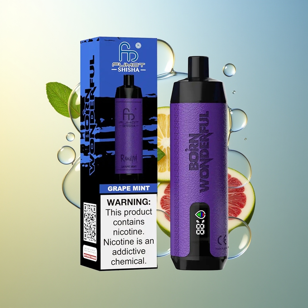 RandM Fumot Shisha 10000 Puff E-Liquido 18ml Uva Menta