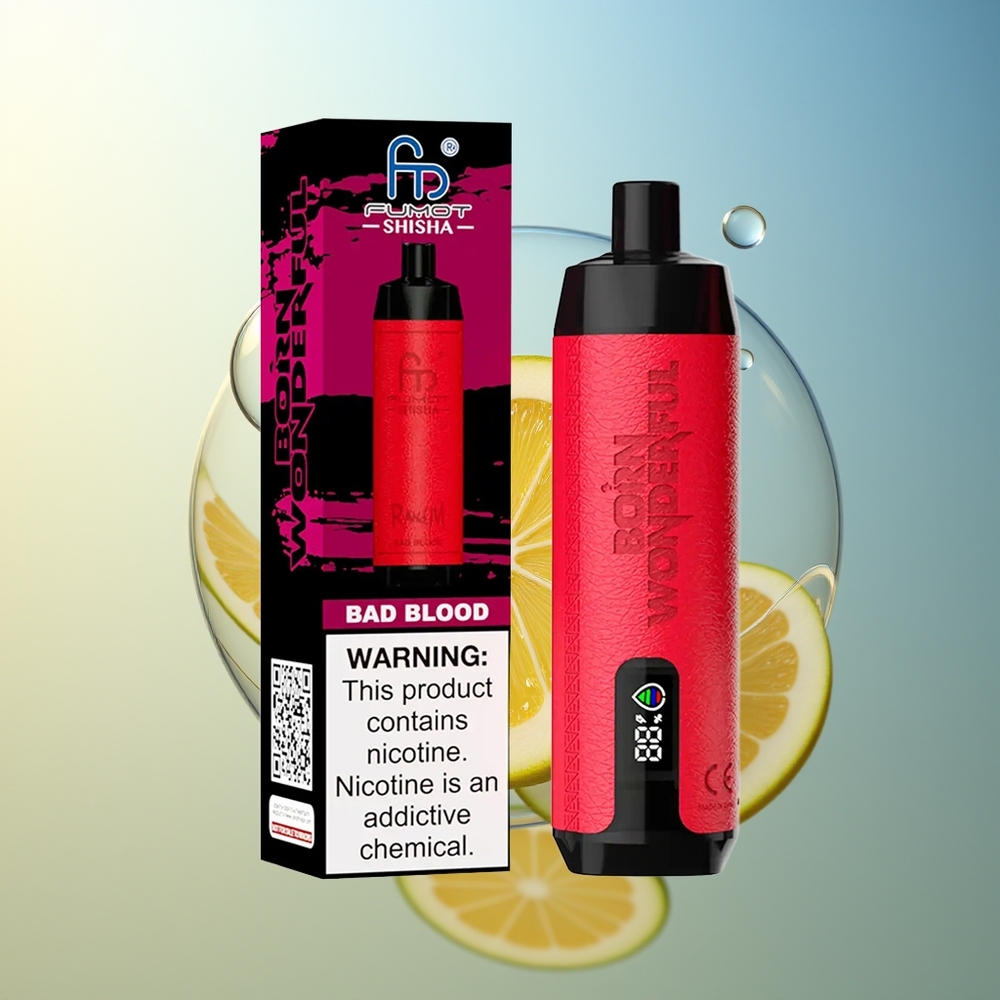 RandM Fumot Shisha 10000 Puff Tipo-C 0,5% Nicotina Bad Blood