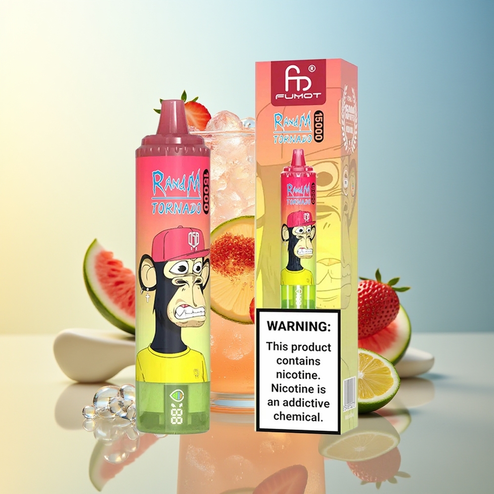 RandM Fumot Tornado 15000 Fragola Anguria Limonata LCD Ricaricabile