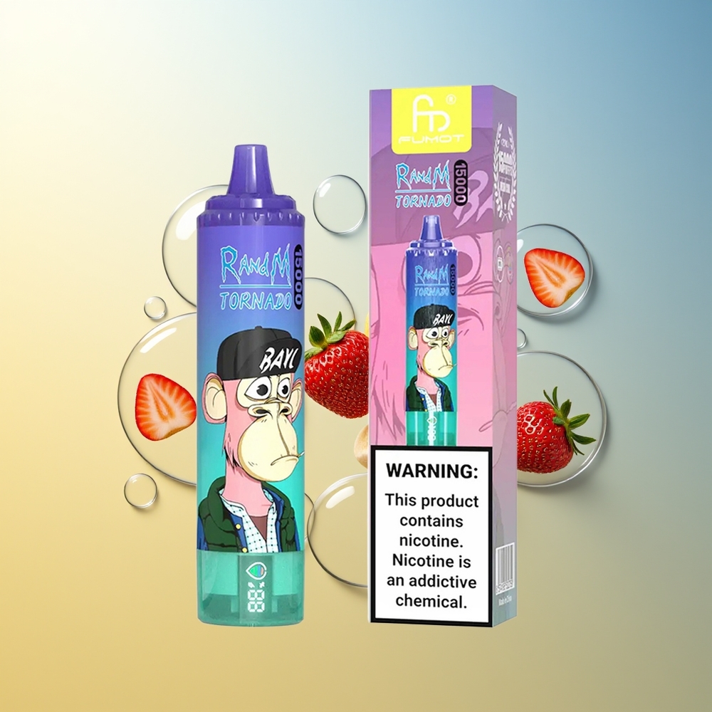 RandM Fumot Tornado 15000 Puff Fragola Banana Mesh LCD
