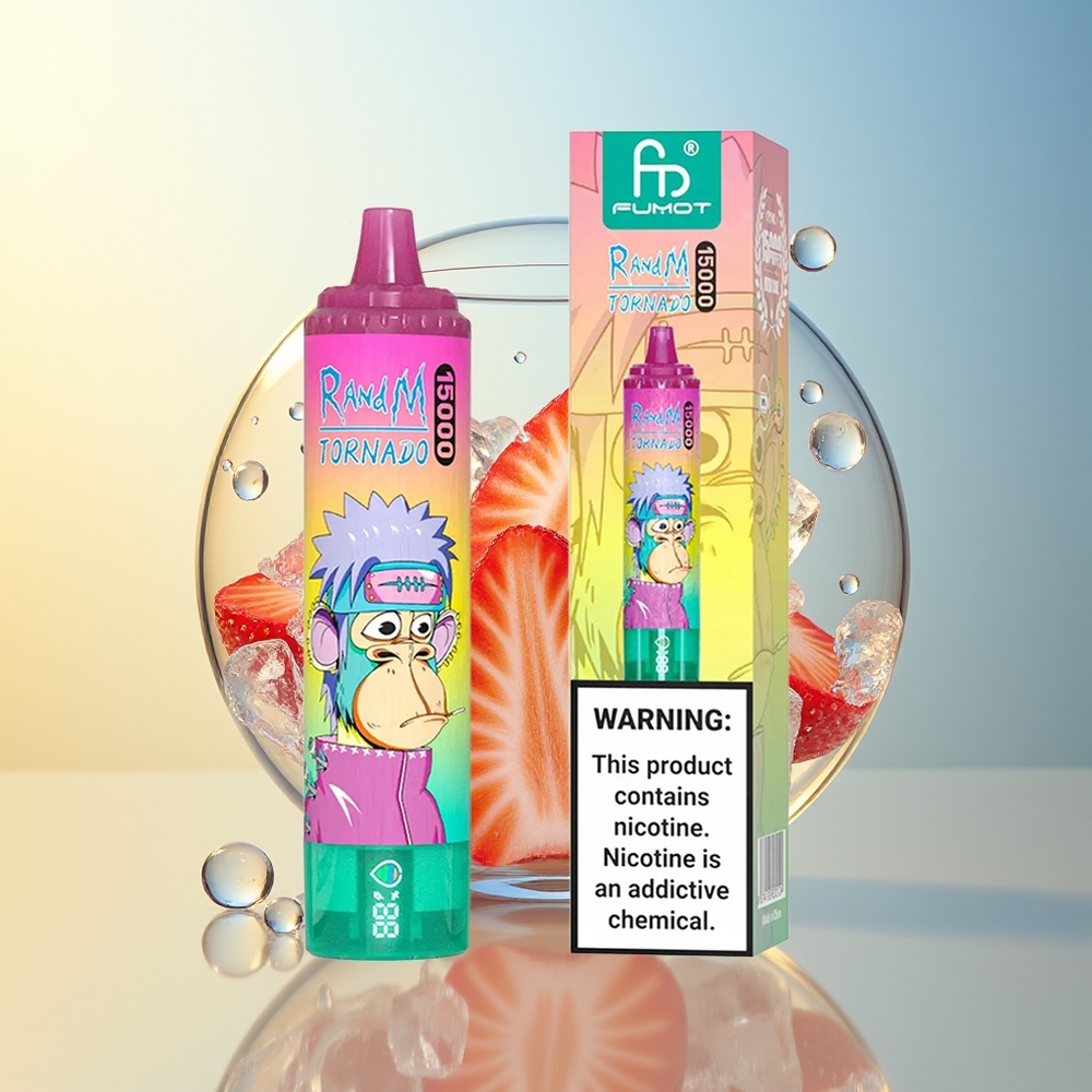 RandM Fumot Tornado 15000 Puff Fragola Ghiaccio 25ml LCD