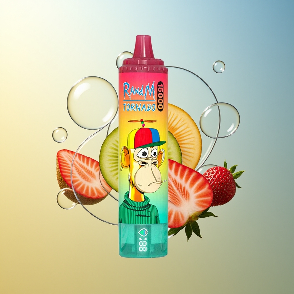 RandM Fumot Tornado 15000 Puff Fragola Kiwi LCD Type-C