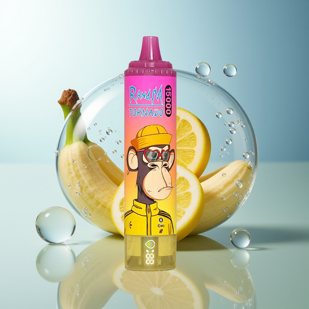 RandM Fumot Tornado 15000 Puff Ghiaccio di Banana 25ml LCD