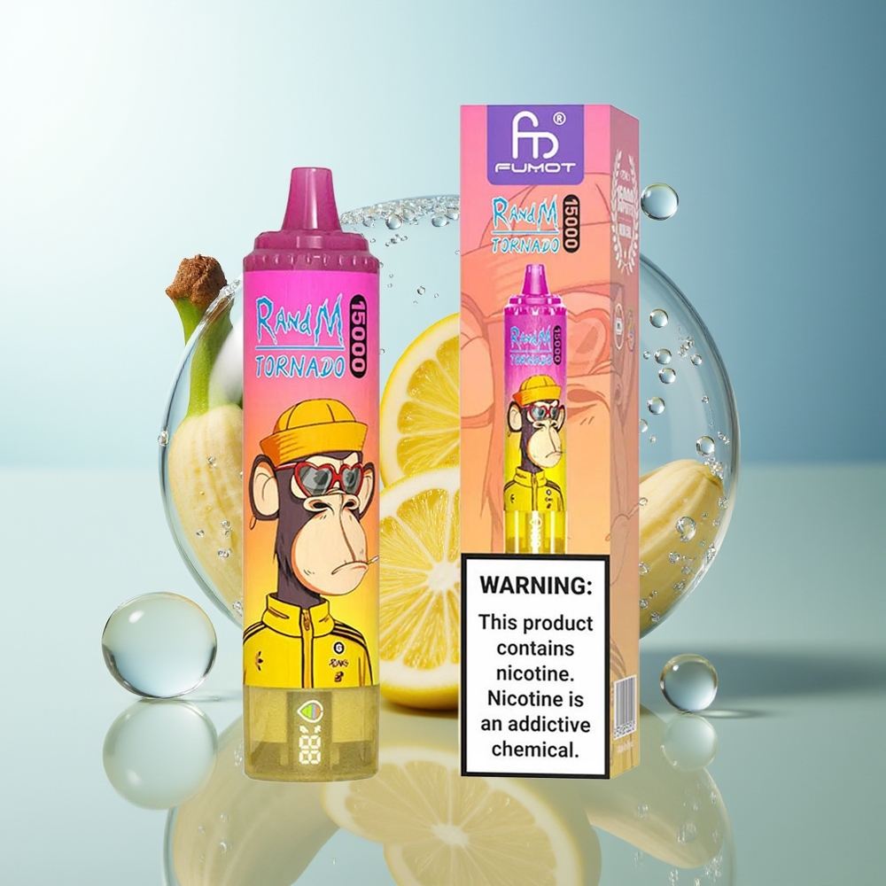 RandM Fumot Tornado 15000 Puff Ghiaccio di Banana 25ml LCD