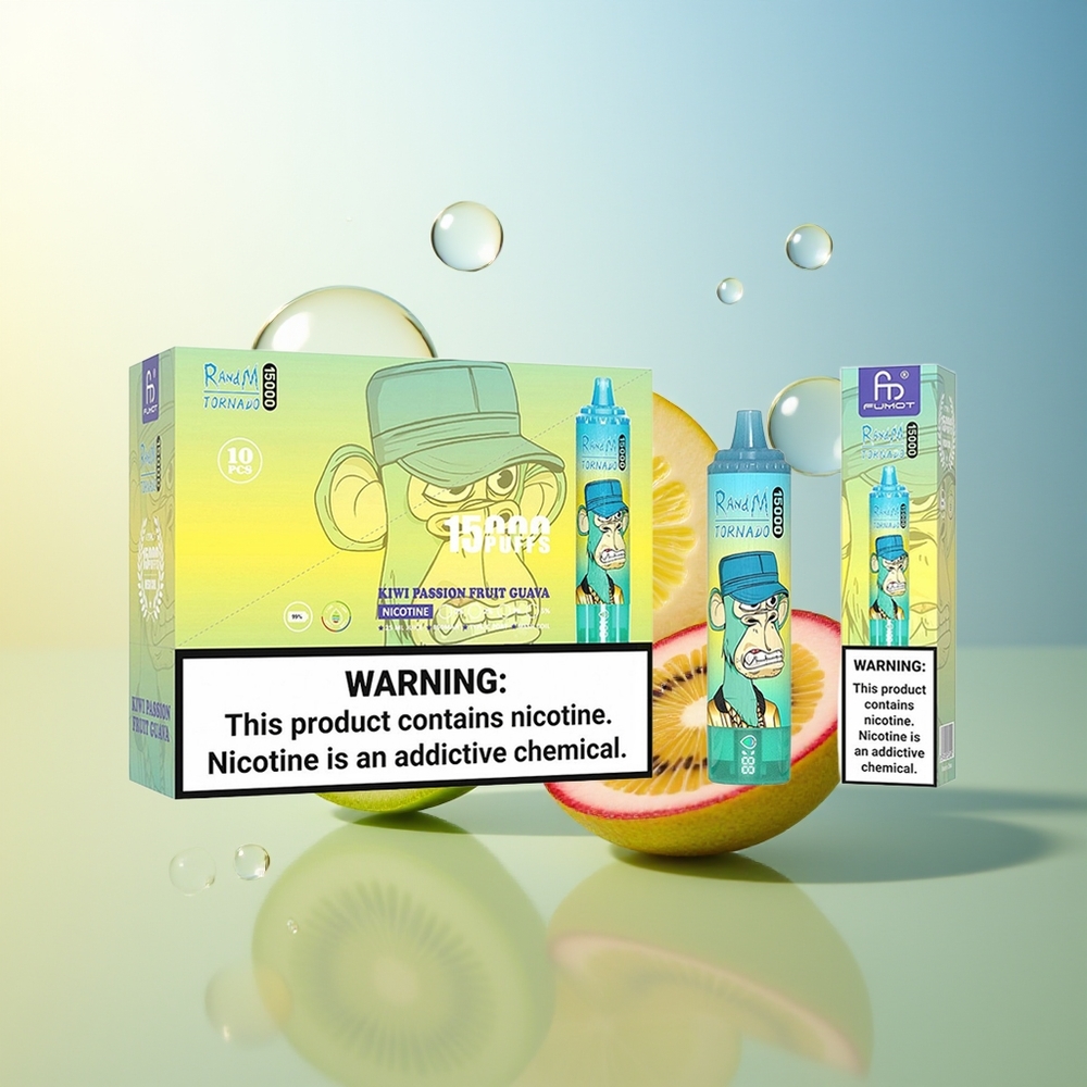 RandM Fumot Tornado 15000 Puff Kiwi Frutto della Passione Guava 25ml LCD