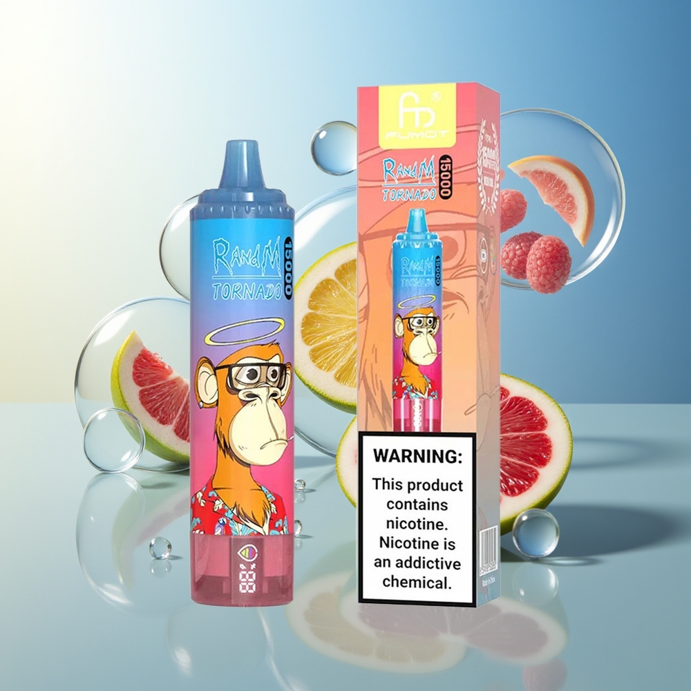RandM Fumot Tornado 15000 Puff Mirtillo Lampone Ricaricabile LCD