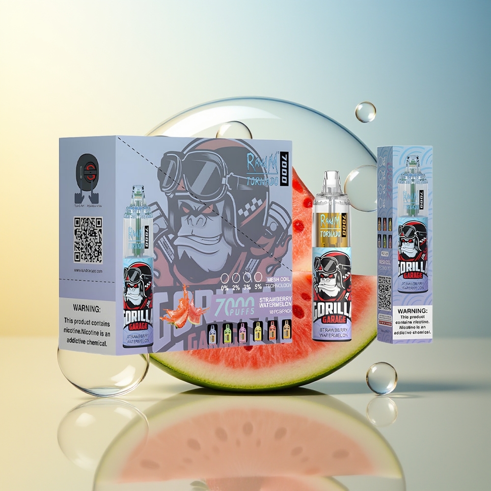 RandM Fumot Tornado 7000 Puff Fragola Anguria 14ML Mesh Coil