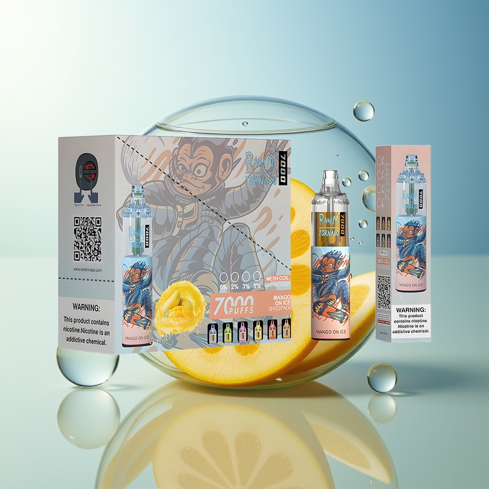 RandM Fumot Tornado 7000 Puff Mango Sul Ghiaccio 14ML Mesh