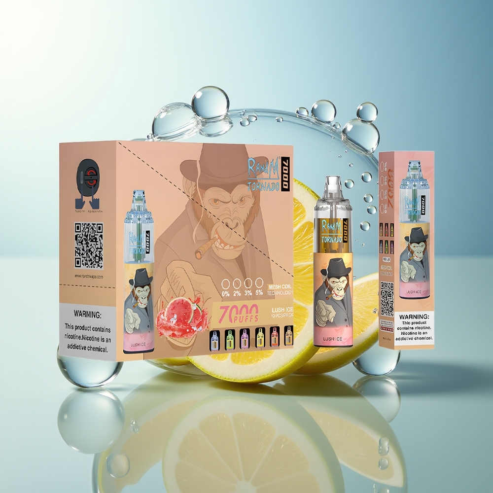 RandM Fumot Tornado 7000 Puff Mesh Coil Lush Ice Ghiaccio Rigoglioso
