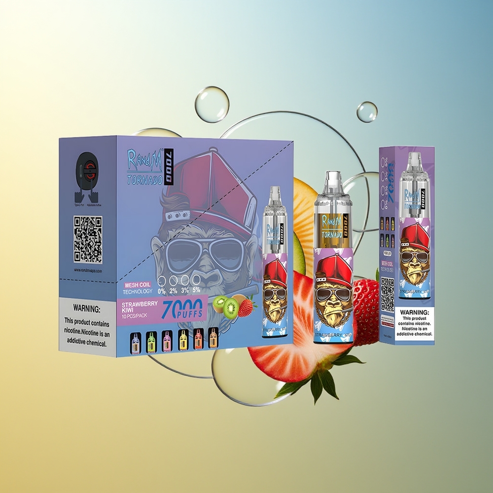 RandM Fumot Tornado 7000 Puffini Fragola Kiwi Mesh Coil RGB Light
