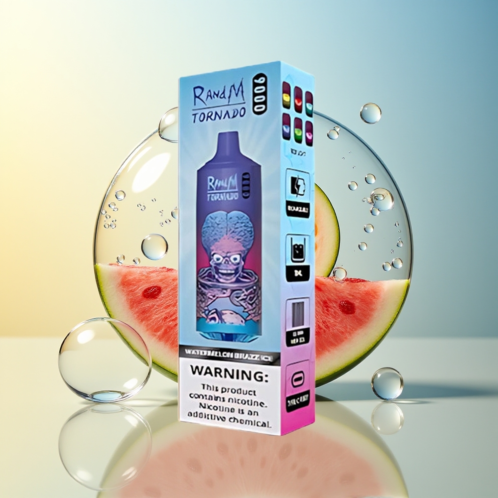 RandM Fumot Tornado 9000 Puff Anguria Brazz Ghiaccio Display RGB