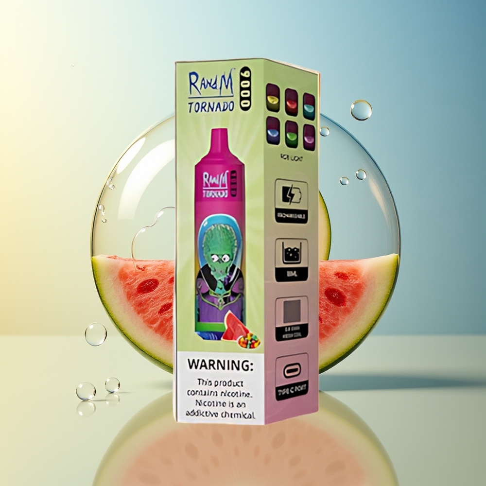 RandM Fumot Tornado 9000 Puff Anguria Bubble Gum Mesh Display RGB