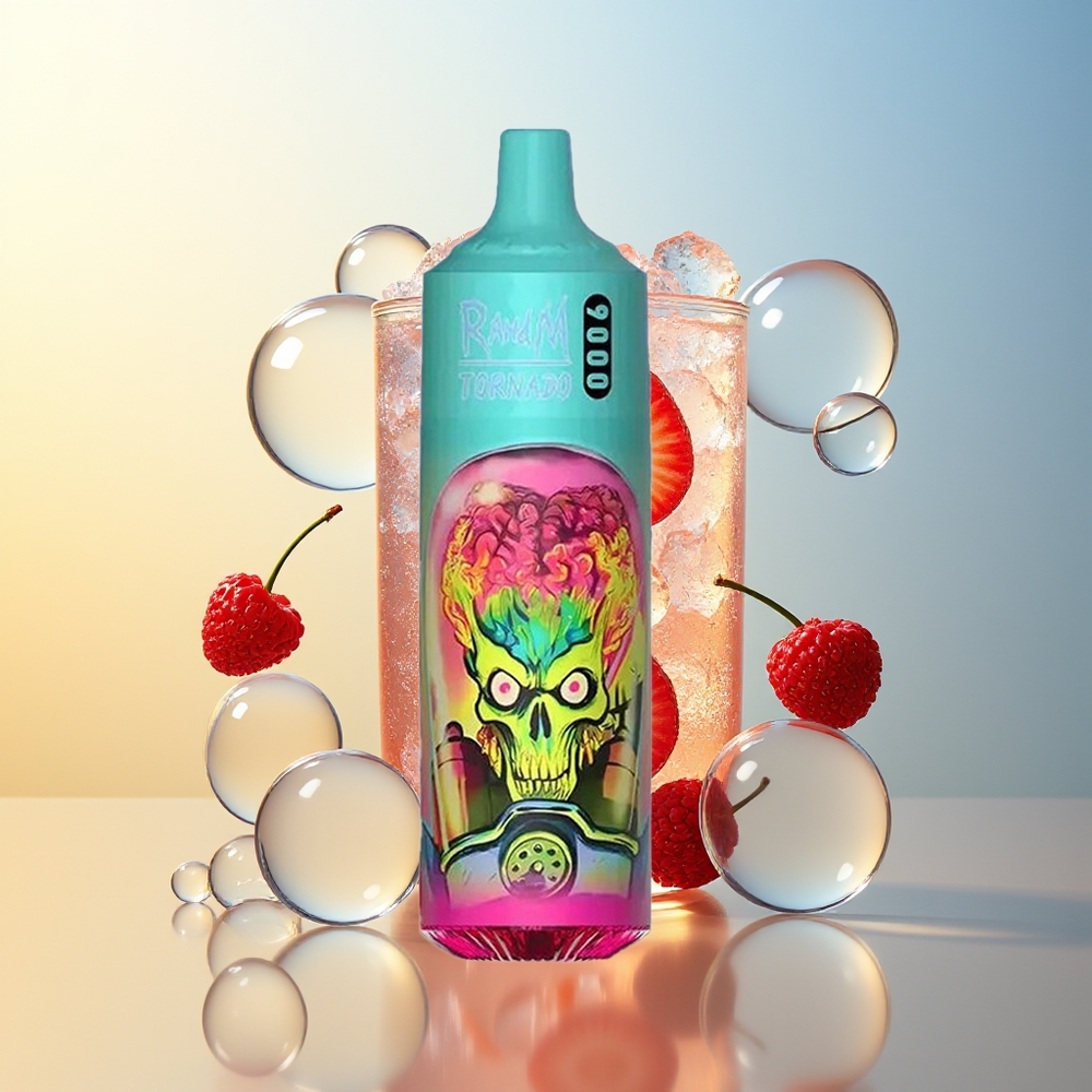 RandM Fumot Tornado 9000 Puff Fragola Lampone Ghiaccio Display RGB