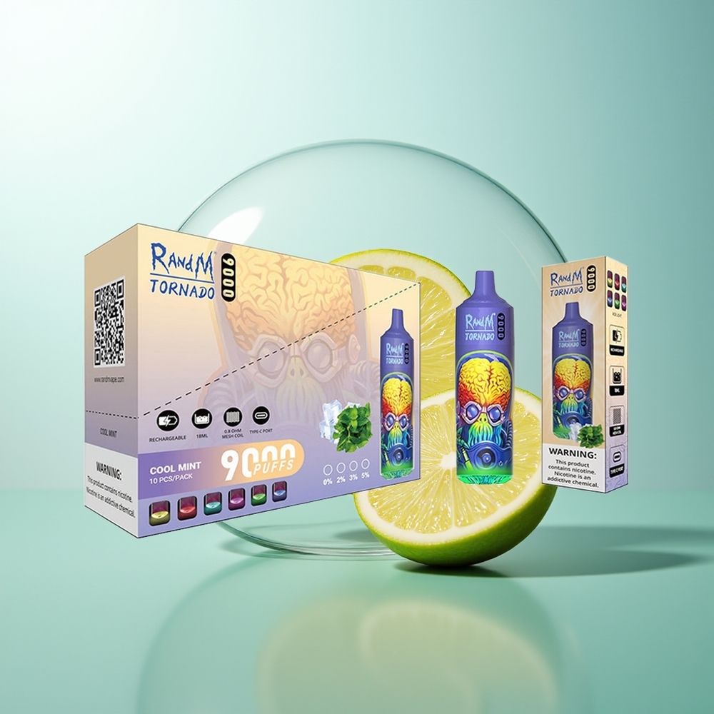 RandM Fumot Tornado 9000 Puff Menta Fresca Display RGB