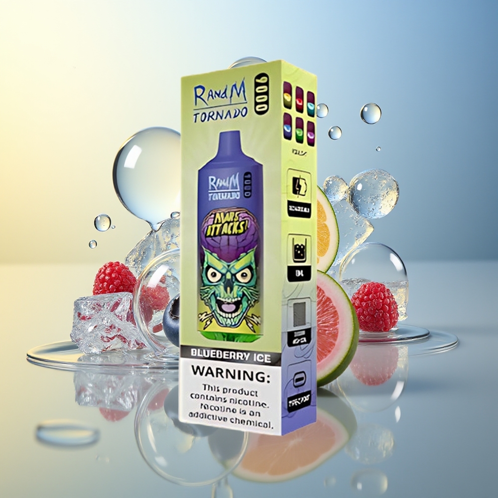 RandM Fumot Tornado 9000 Puff Mirtillo Ghiaccio Display RGB