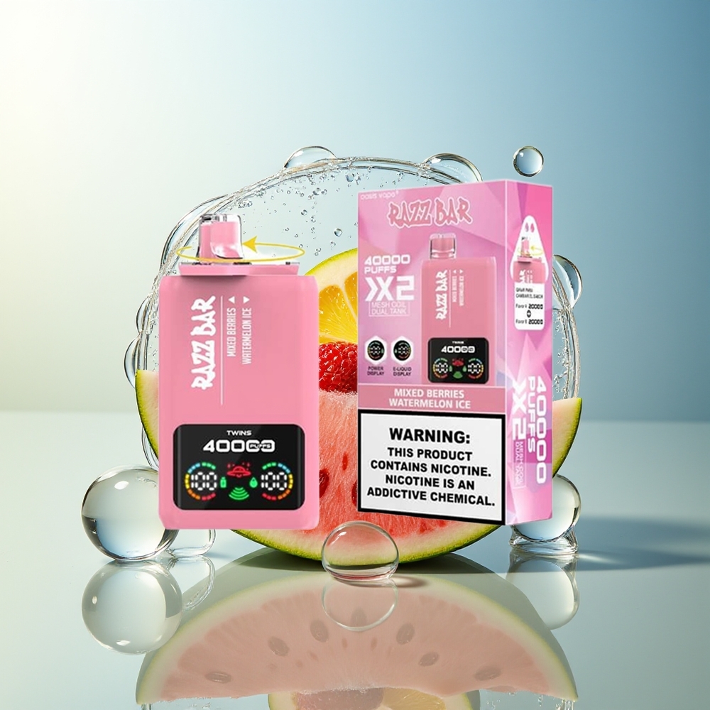 Razz Bar 40000 Puff Display Potenza Vape Frutti di Bosco - Anguria Ghiacciata