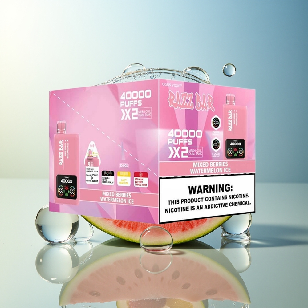 Razz Bar 40000 Puff Display Potenza Vape Frutti di Bosco - Anguria Ghiacciata