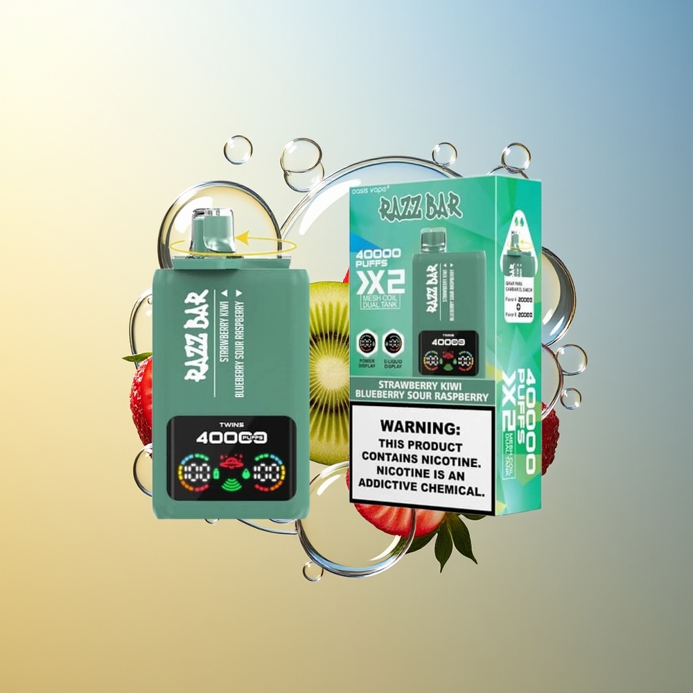 Razz Bar 40000 Puff Display Tipo-C Fragola Kiwi - Mirtillo Acido Lampone