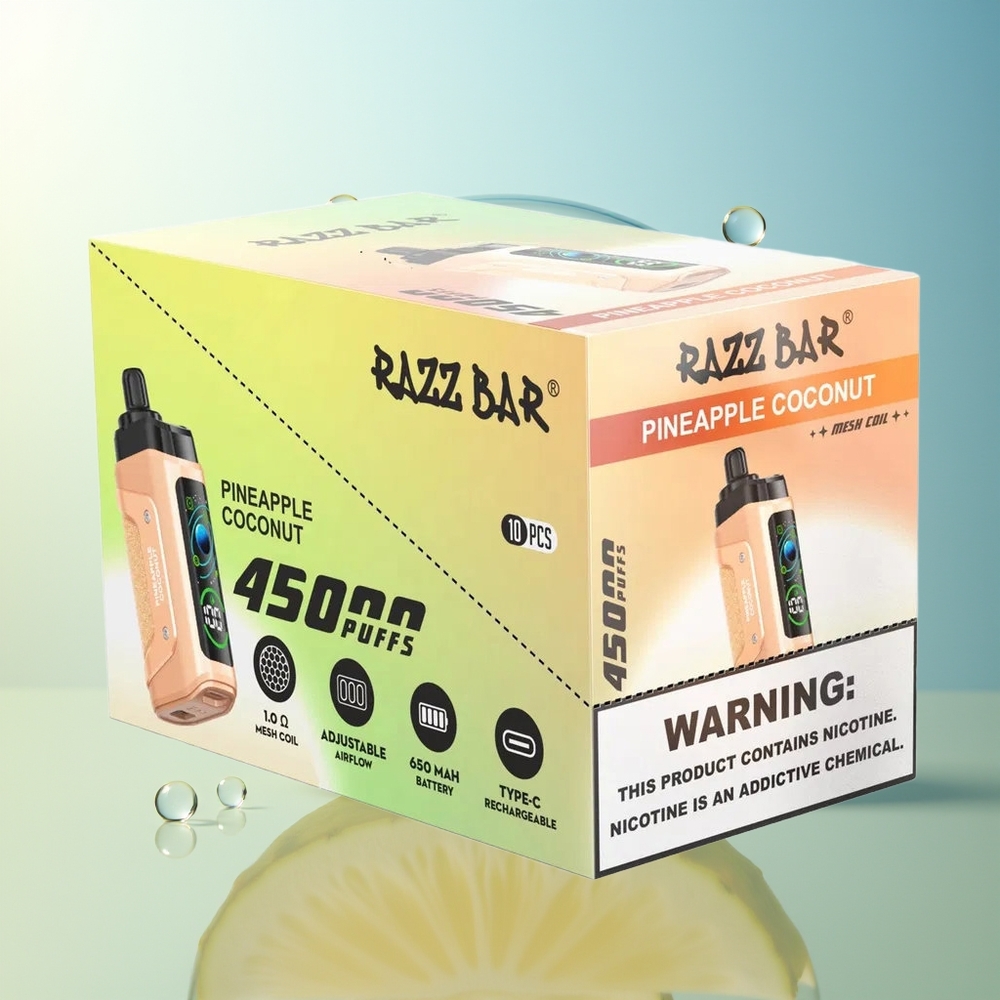 Razz Bar 45000 Puff Disposable Vape Ananas Cocco 1.0 Ohm Mesh