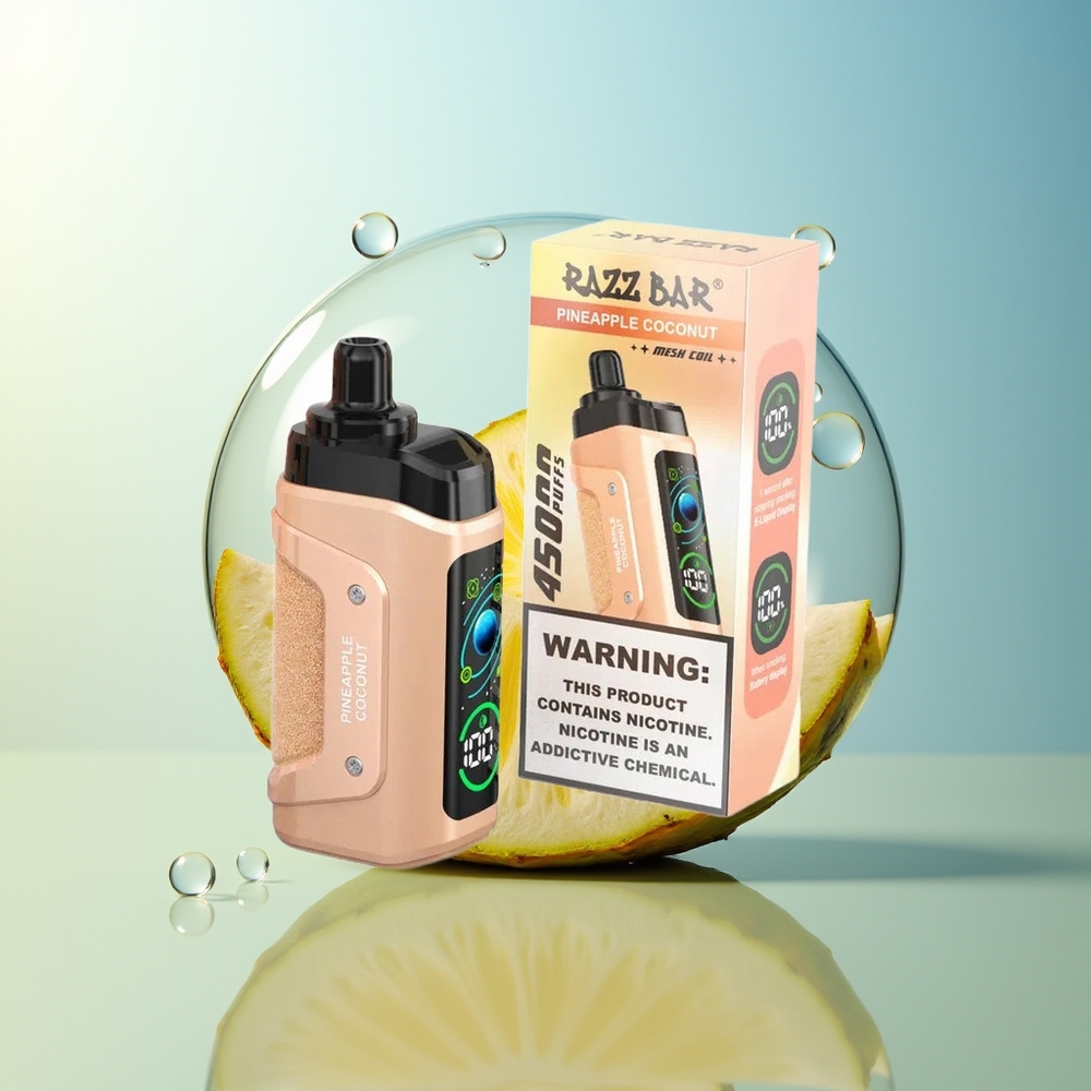 Razz Bar 45000 Puff Disposable Vape Ananas Cocco 1.0 Ohm Mesh