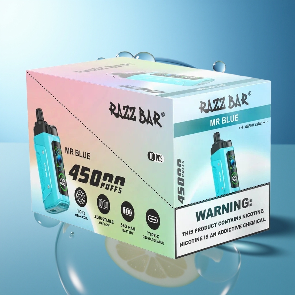 Razz Bar 45000 Puff Sigaro Blu Mesh 1.0 Ohm