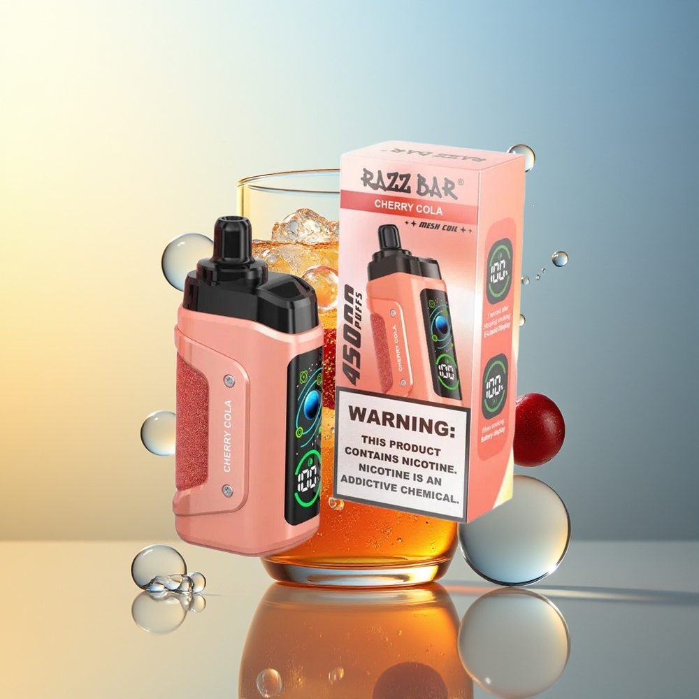 Razz Bar 45000 Puff Vape Dispositivo Ciliegia Cola Mesh Coil 20 mg/ml