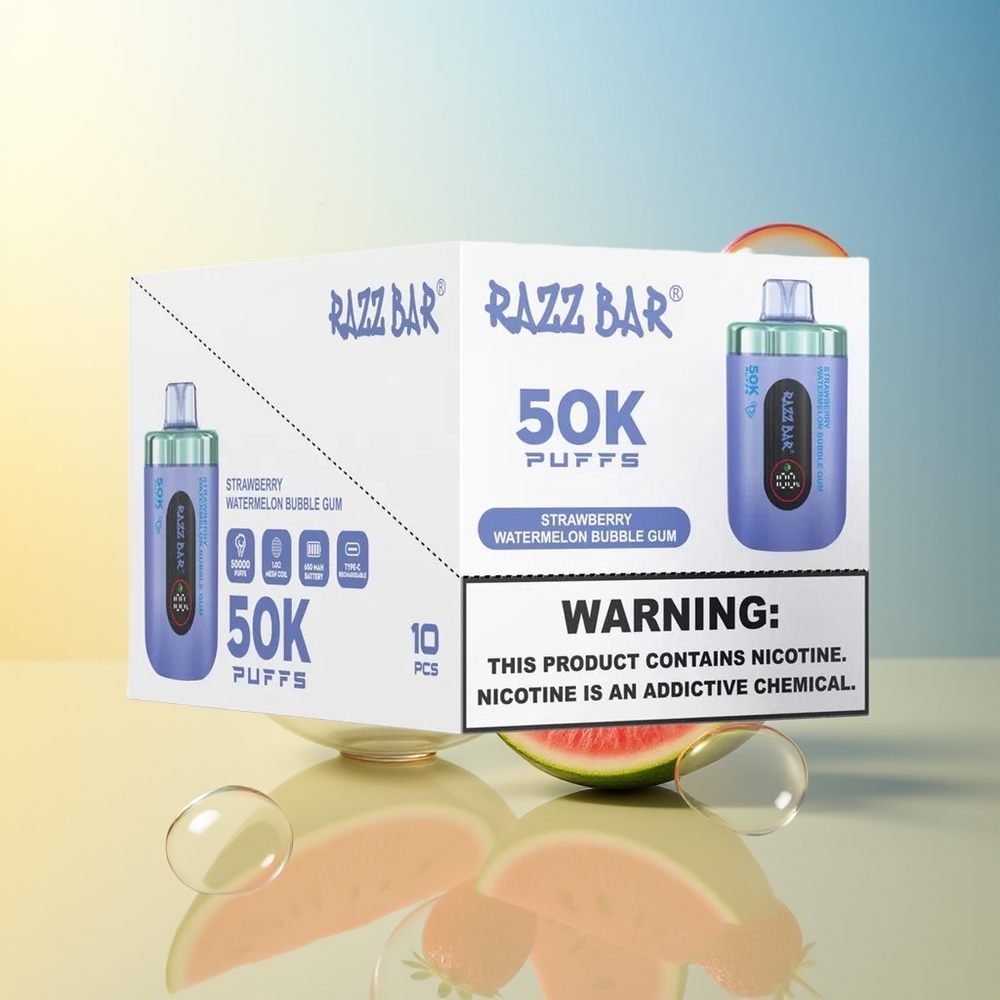 Razz Bar 50K Boccate Fragola Anguria Gomma da Masticare 1.0 Ohm Mesh 2% Nicotina