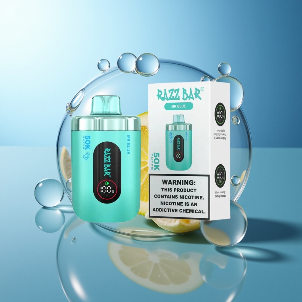 Razz Bar 50K Bocche Sigaro Elettronico Monouso Blu Mesh 1.0 Ohm