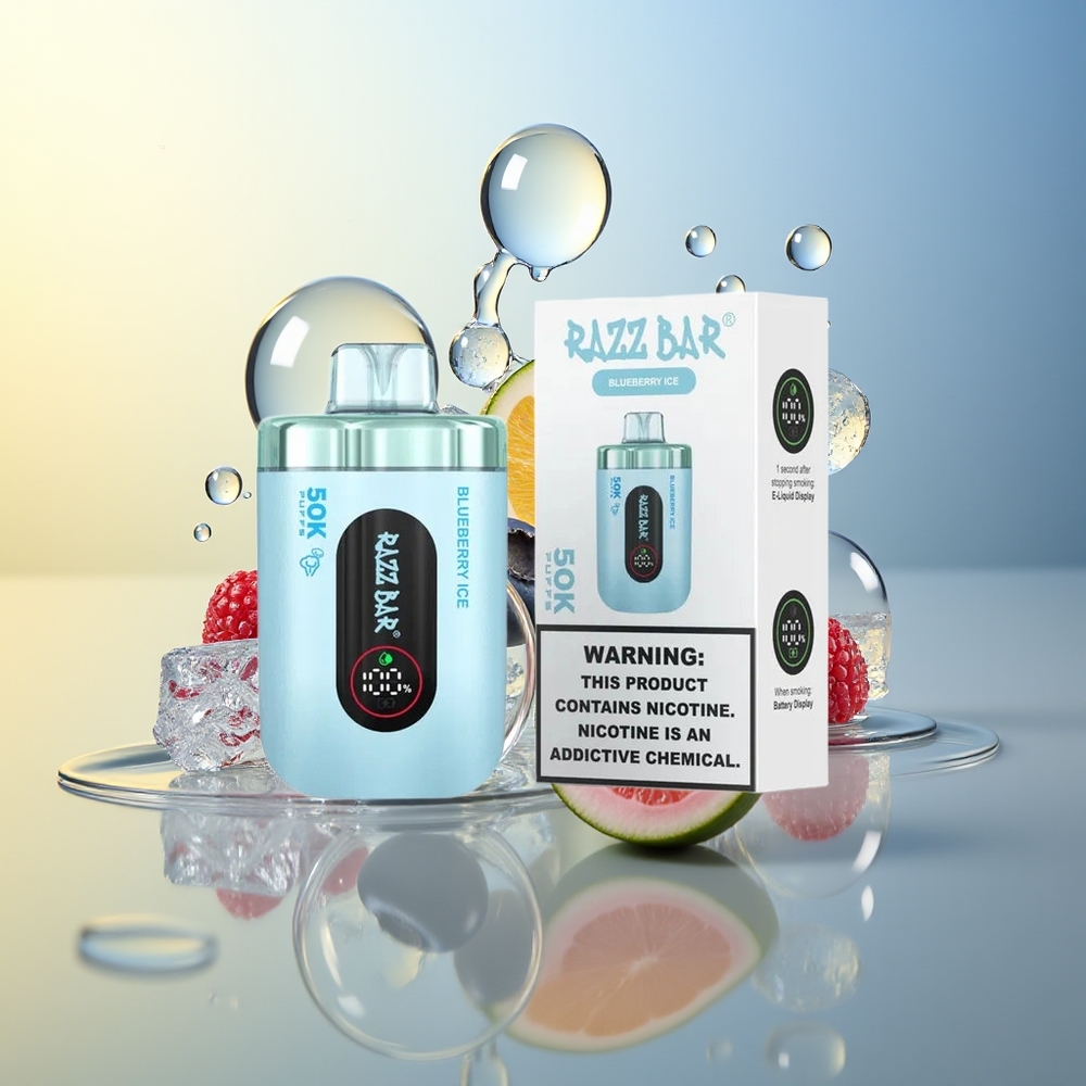 Razz Bar 50K Mirtillo Ghiaccio 1.0 Ohm Mesh 650 Mah
