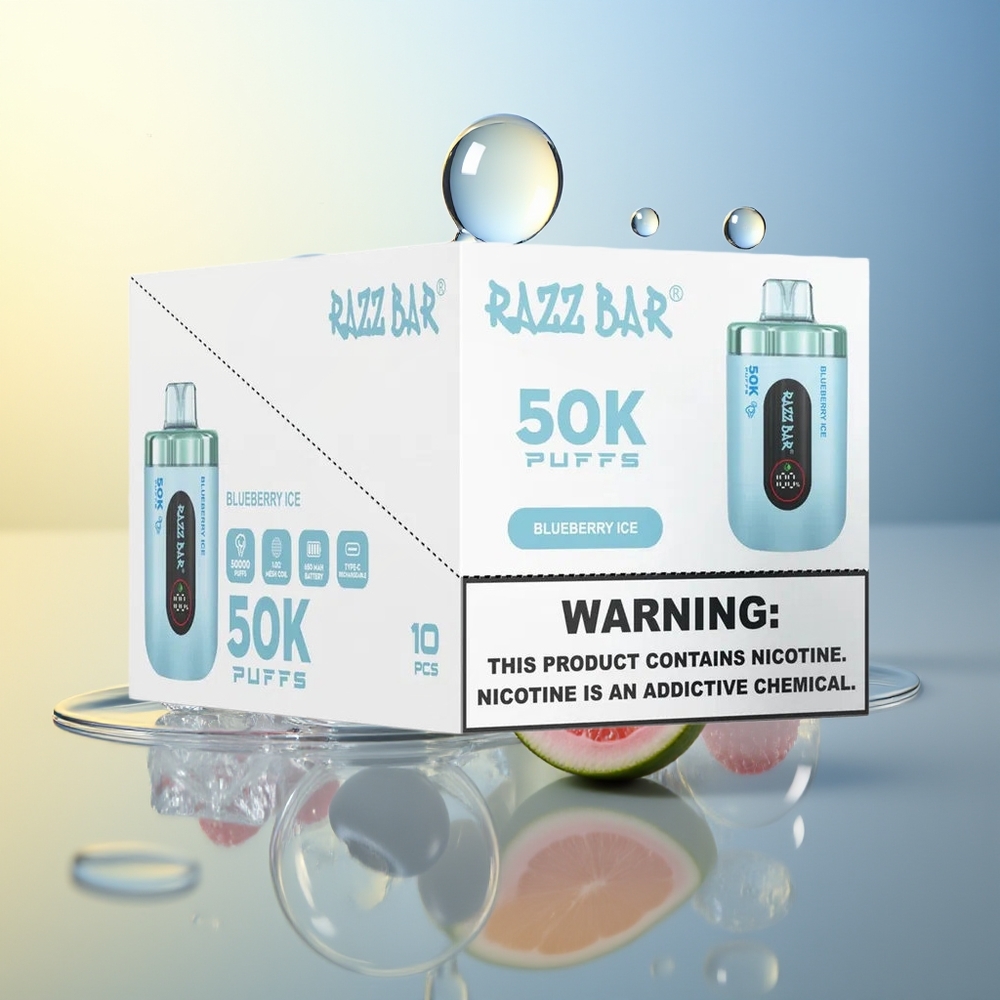 Razz Bar 50K Mirtillo Ghiaccio 1.0 Ohm Mesh 650 Mah