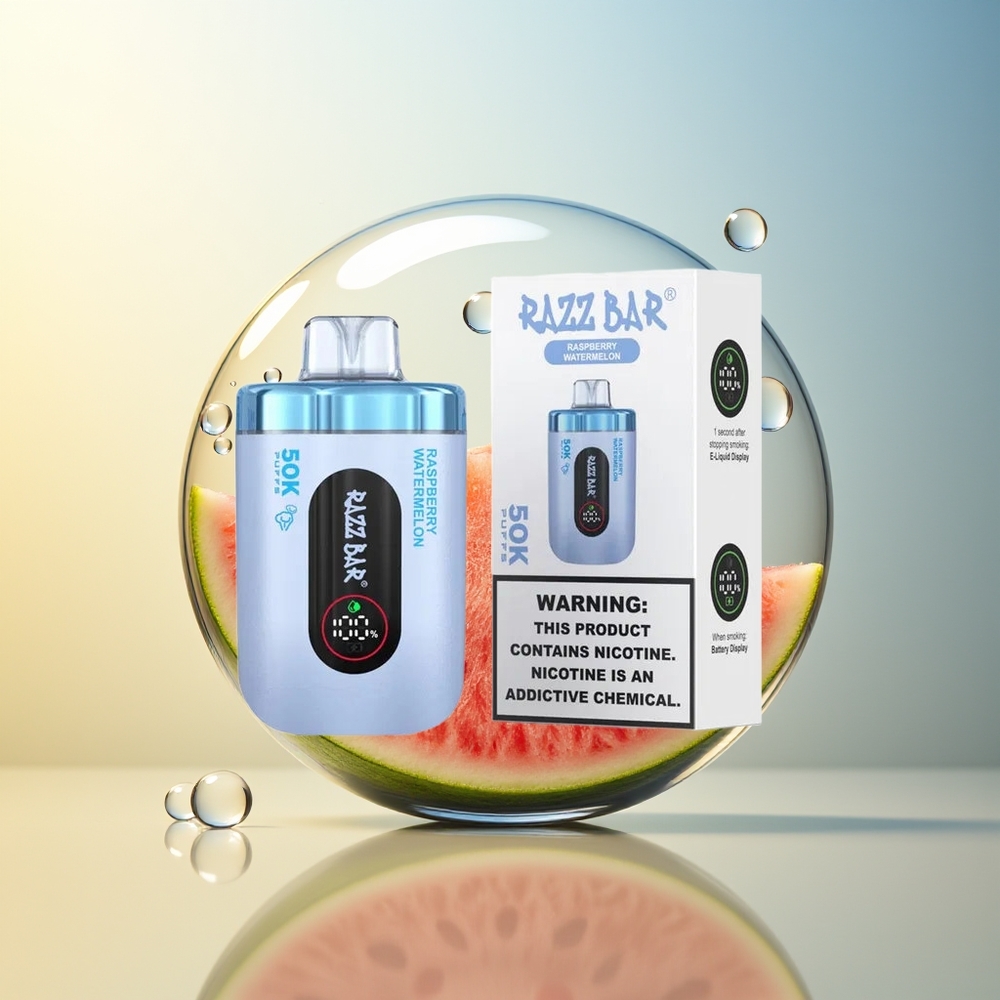 Razz Bar 50K Puff Disposable Vape Lampone Anguria Tipo-C Ricaricabile