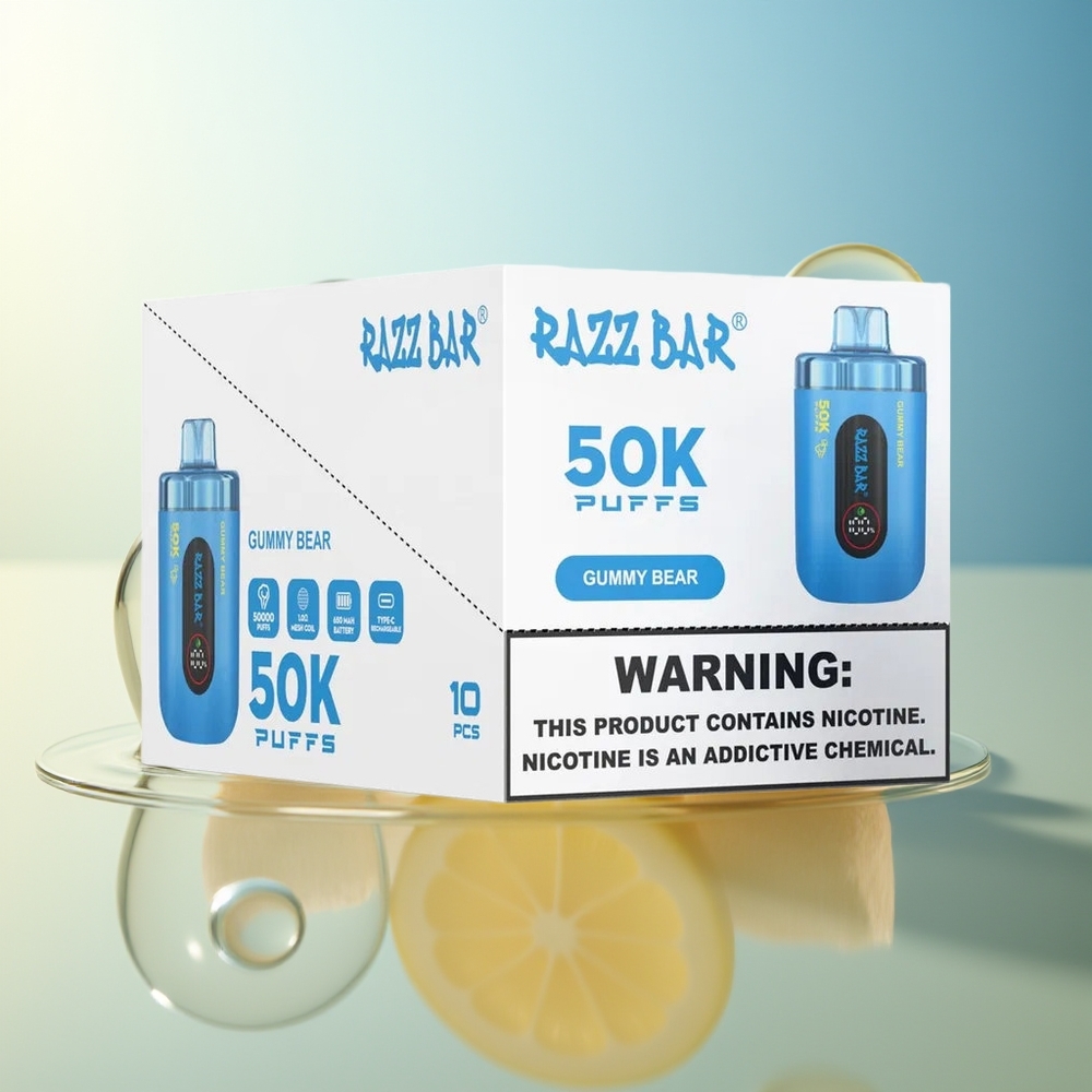 Razz Bar 50K Puff Gummy Bear Ricaricabile Tipo-C