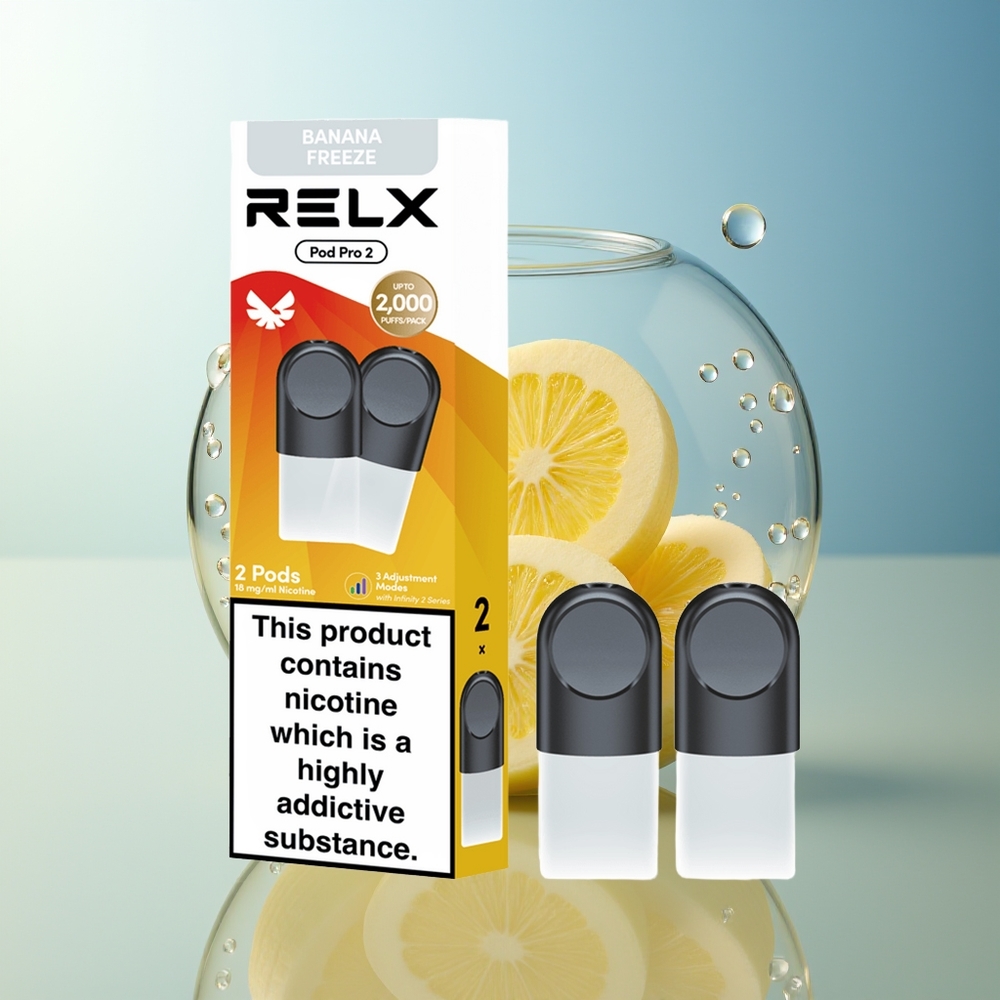 RELX Pod Pro 2 600 Bocche Dessert-Banana Gelido 1.9ml 3 Modalità