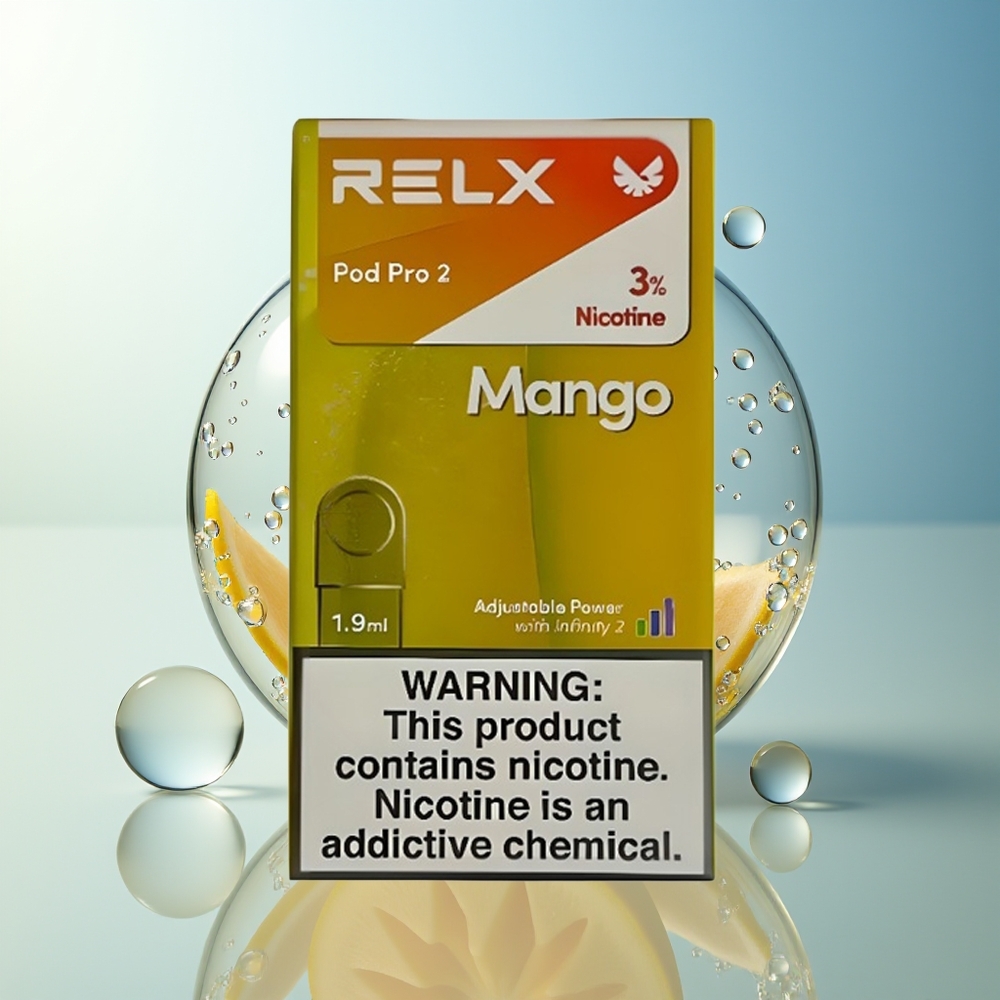 RELX Pod Pro 2 600 Bocche Ghiaccio di Mango 1.9ml 3 Modalità