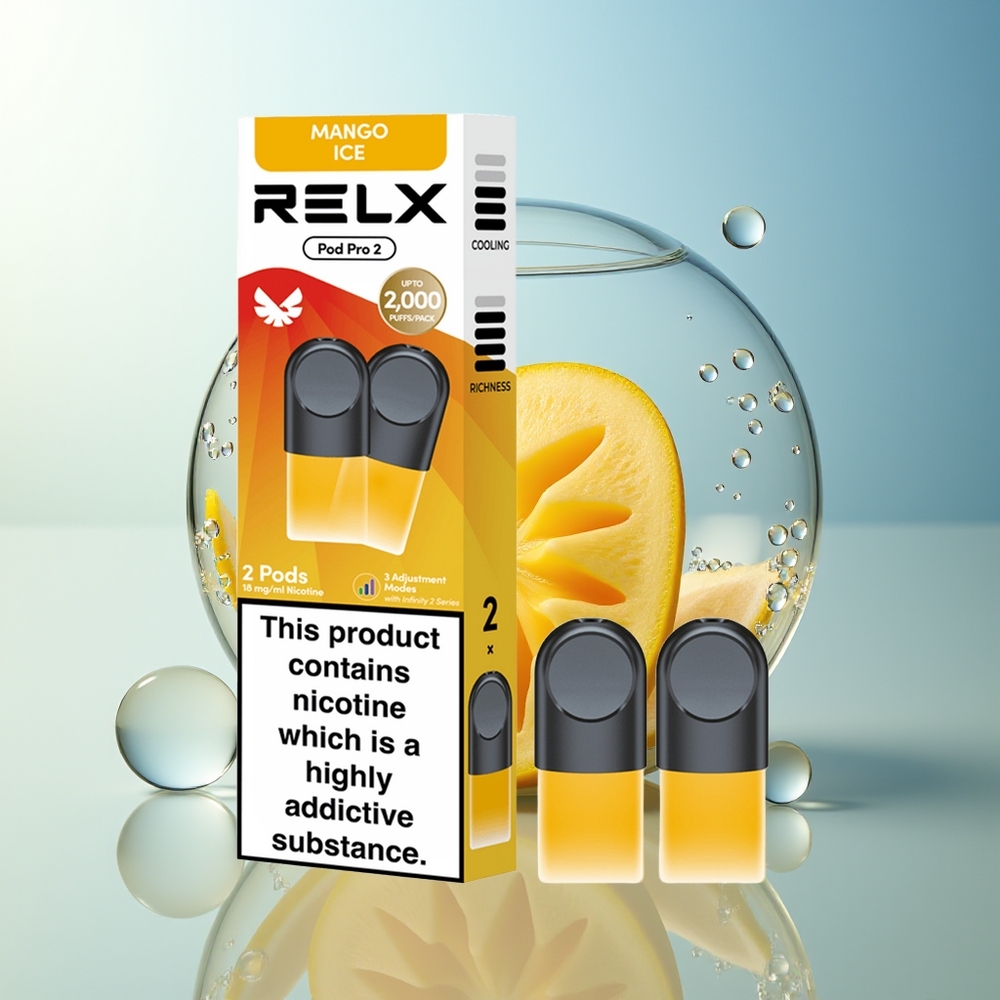 RELX Pod Pro 2 600 Bocche Mango Ghiaccio 1.9ml 3 Volt