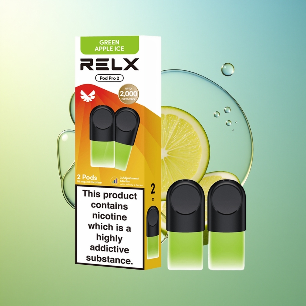 RELX Pod Pro 2 600 Bocche Mela Verde Ghiaccio 1.9ml 3 Modalità