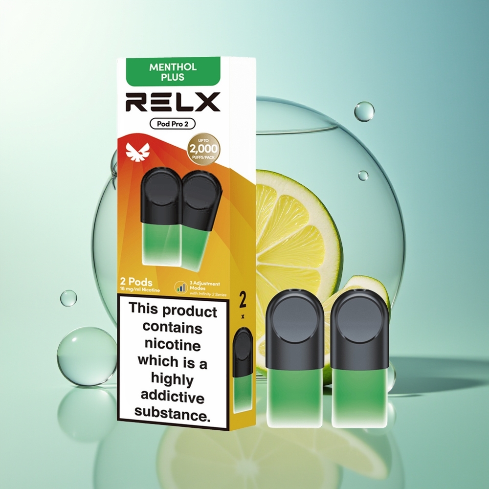 RELX Pod Pro 2 600 Bocche Menta-Mentolo Plus 1.9ml 3 Modalità