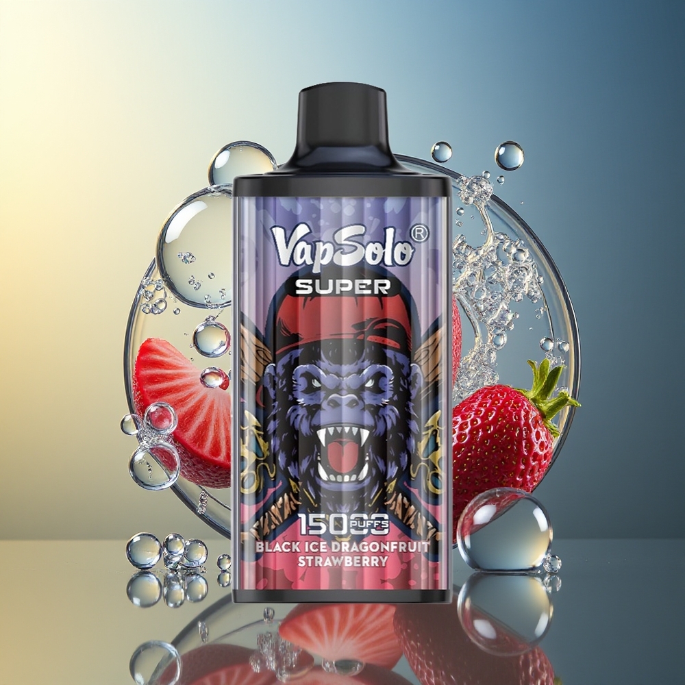 Vapsolo Super 15000 Puff Ghiaccio Nero Dragofrutta Fragola 40ml 850mAh