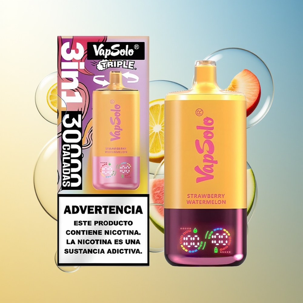VapSolo Triple 30000 Puff Fragola Anguria & Pesca Limone 40ml