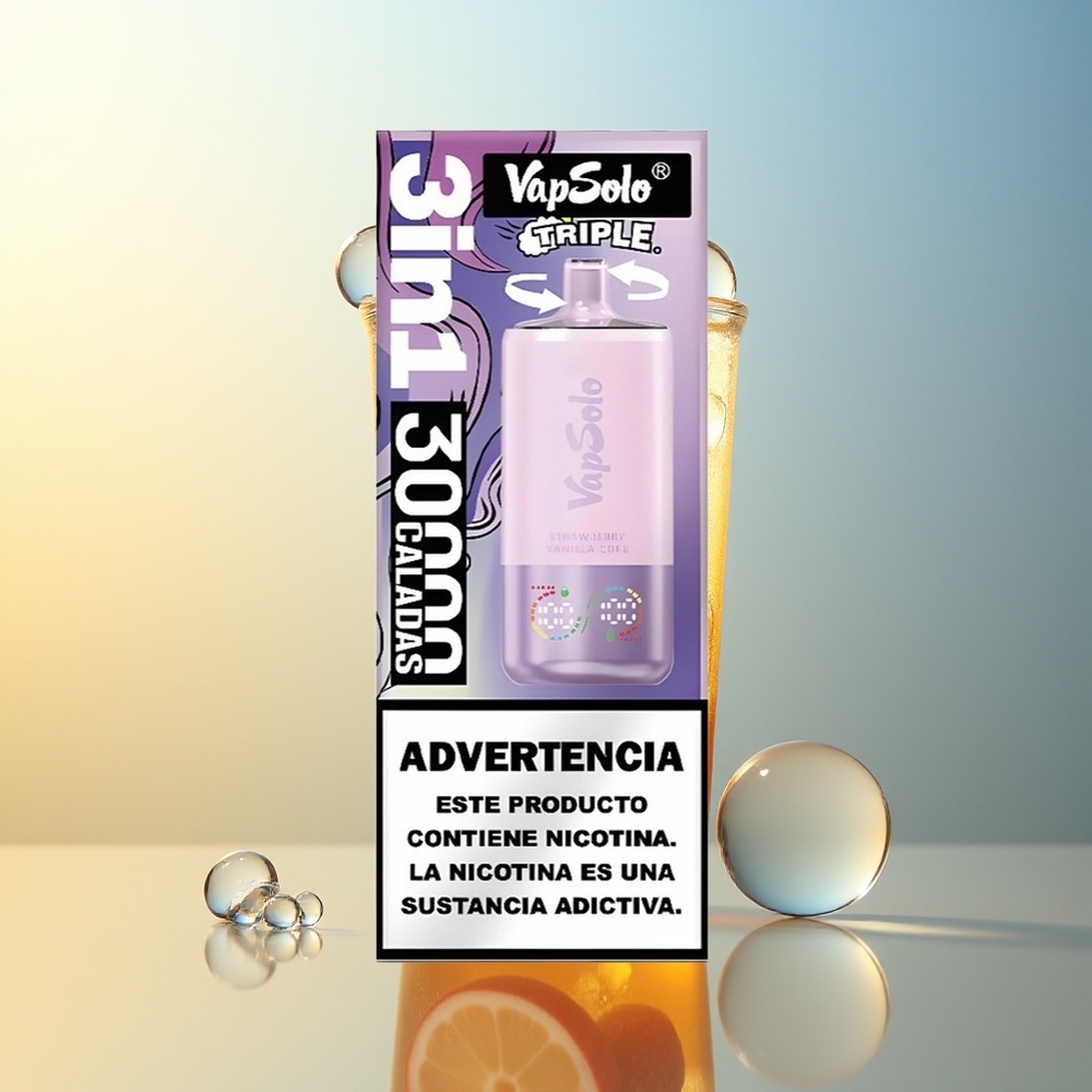 VapSolo Triple 30000 Puff Fragola Vaniglia Coca 40ml Type-C