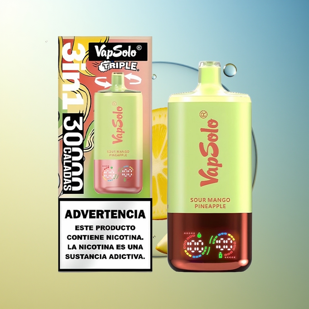 VapSolo Triple 30000 Puff Mango Ananas Aspro Porta Tipo-C