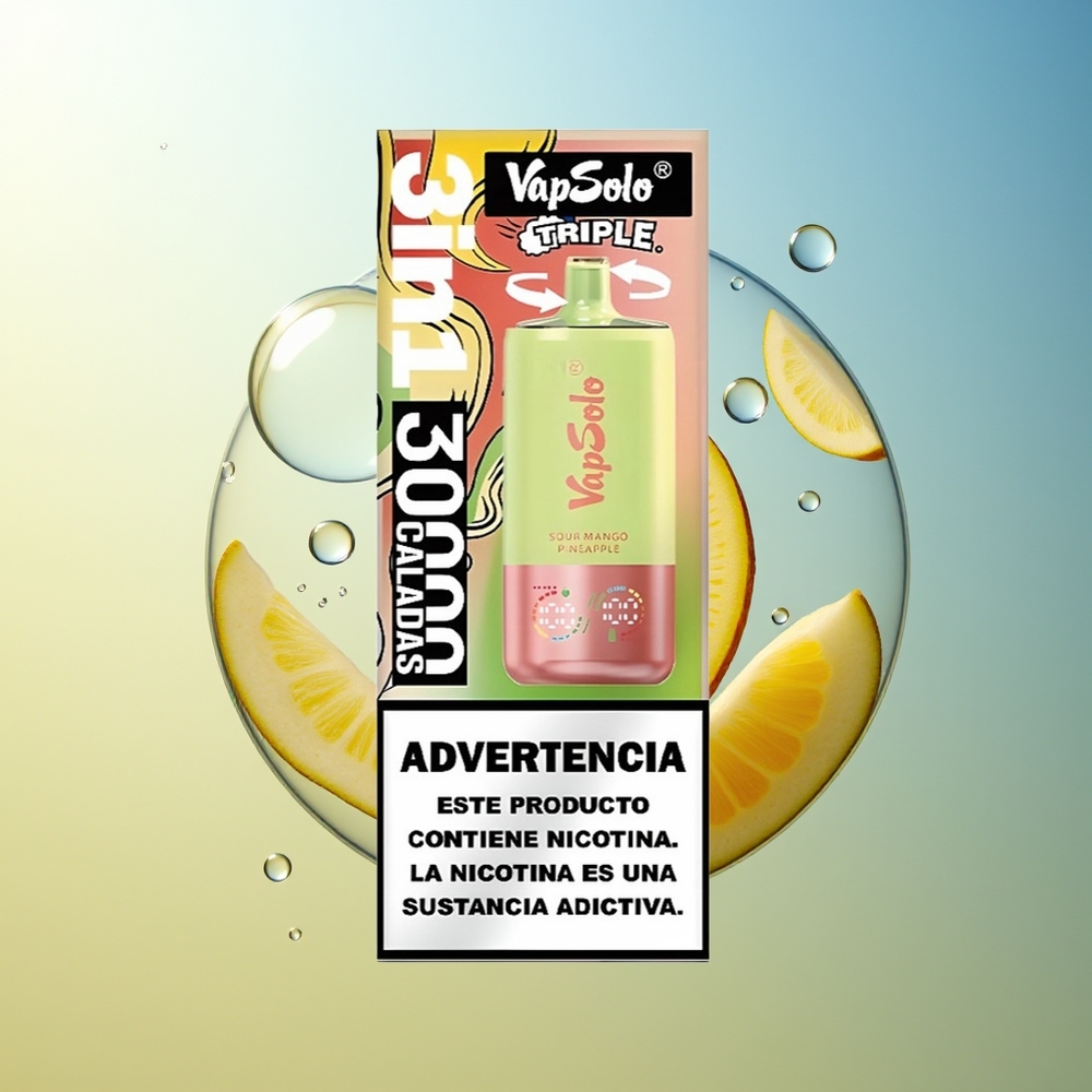 VapSolo Triple 30000 Puff Mango Ananas Aspro Porta Tipo-C