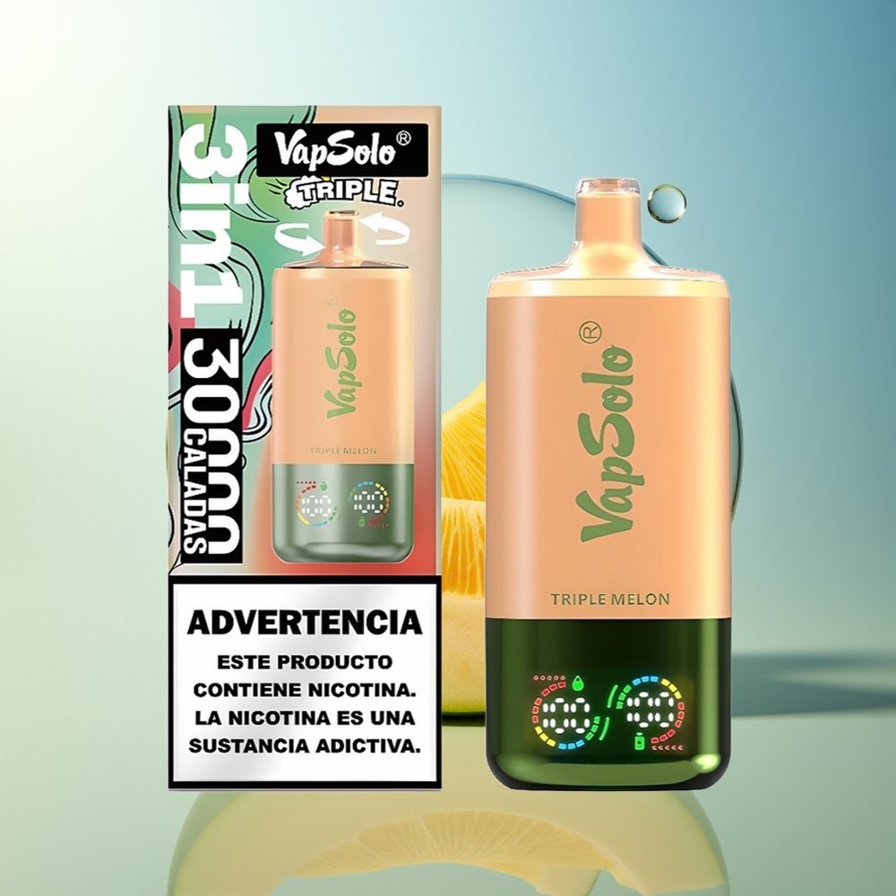 VapSolo Triple 30000 Puff Triple Melone 40ml Tipo-C