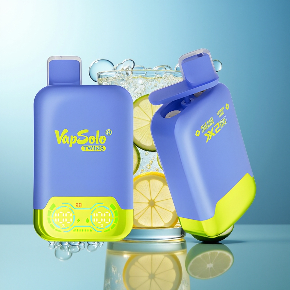Vapsolo Twins 20000 Puff Blu Lampone Limonata & Lime Limone Doppio Serbatoio Tipo-C