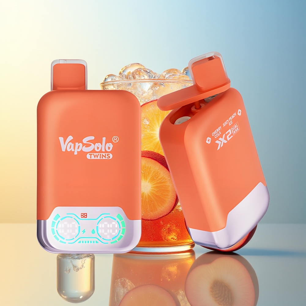 Vapsolo Twins 20000 Puff Ciliegia Cola & Pesca Ghiacciata con Doppio Serbatoio e Type-C