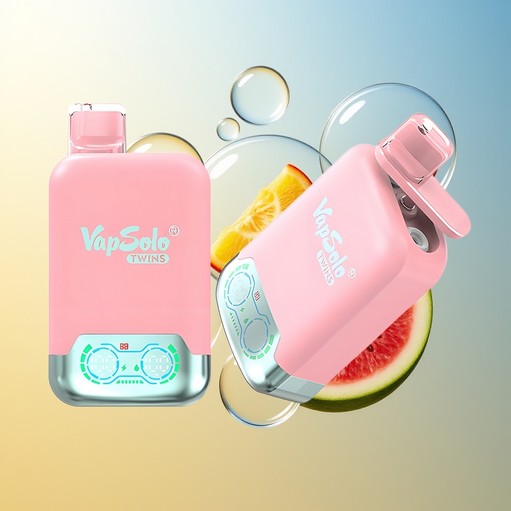 Vapsolo Twins 20000 Puff Fragola Ghiaccio & Mango Pesca Anguria Doppio Serbatoio Type-C