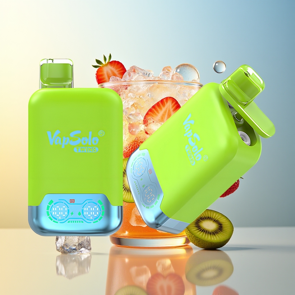 Vapsolo Twins 20000 Puff Fragola Kiwi & Fragola Lampone Ciliegia Ghiaccio con 40 ml E-Liquid e Type-C