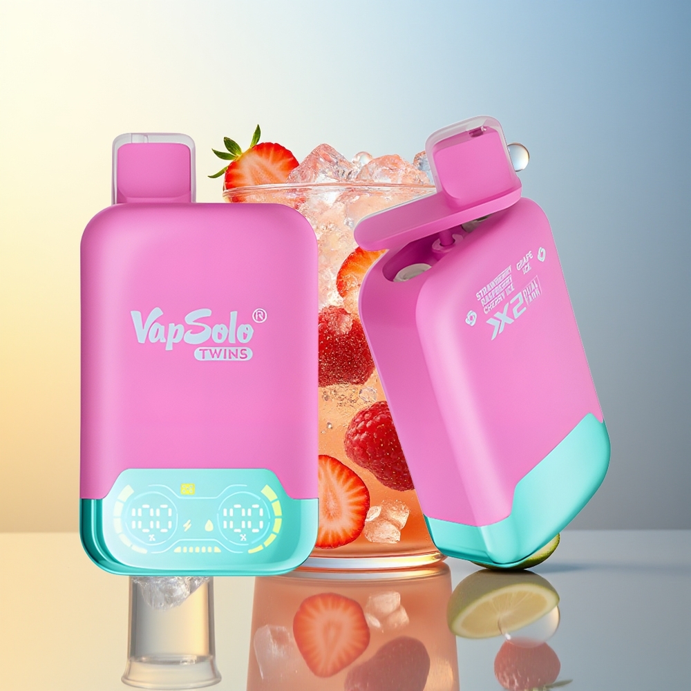 Vapsolo Twins 20000 Puff Fragola Lampone Ghiaccio & Uva Ghiaccio 40ml Type-C